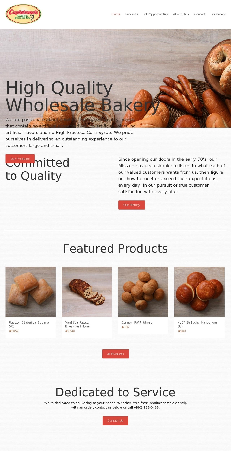 capistranosbakery.net shopify website screenshot