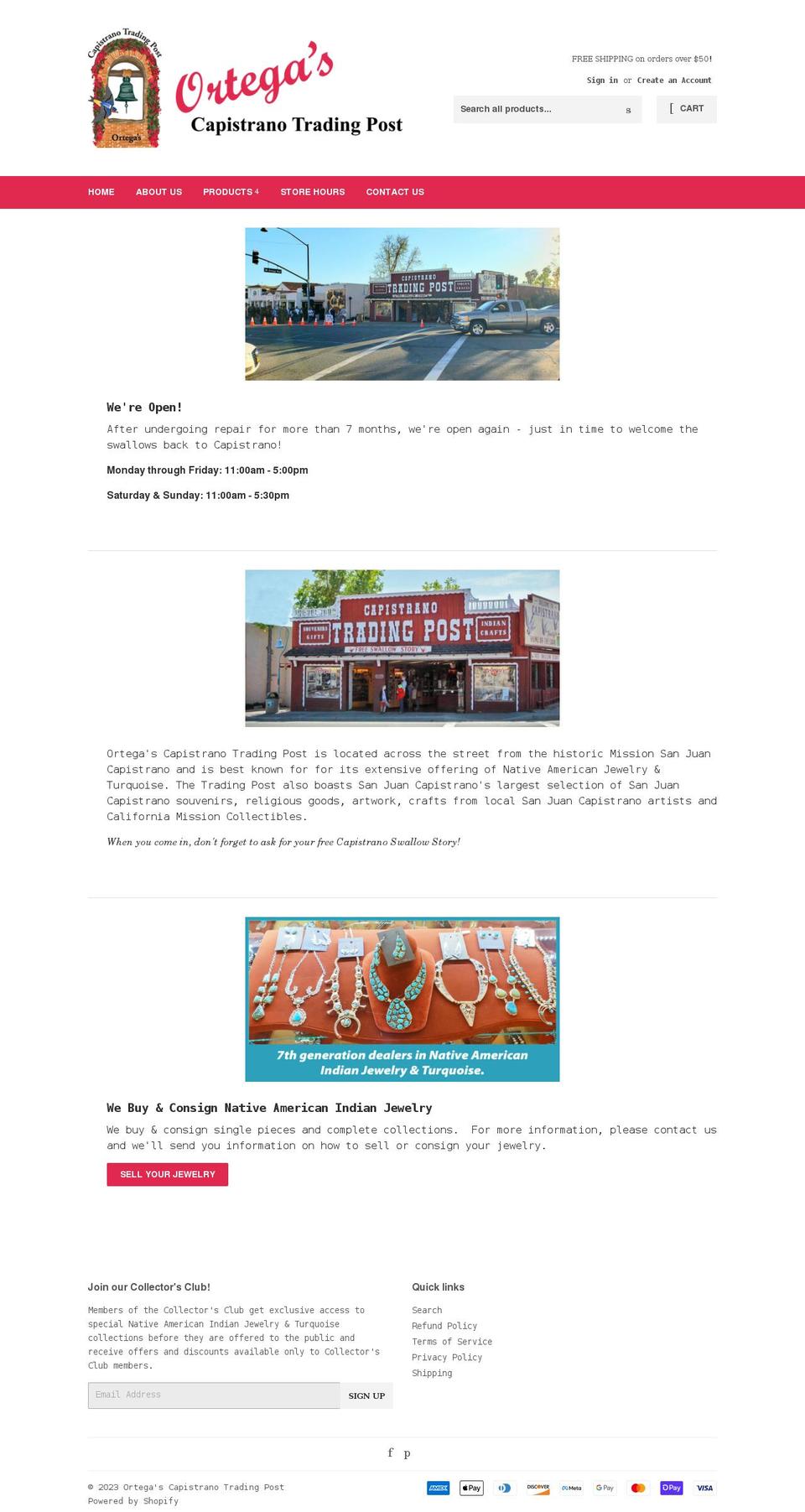 capistranotradingpost.com shopify website screenshot