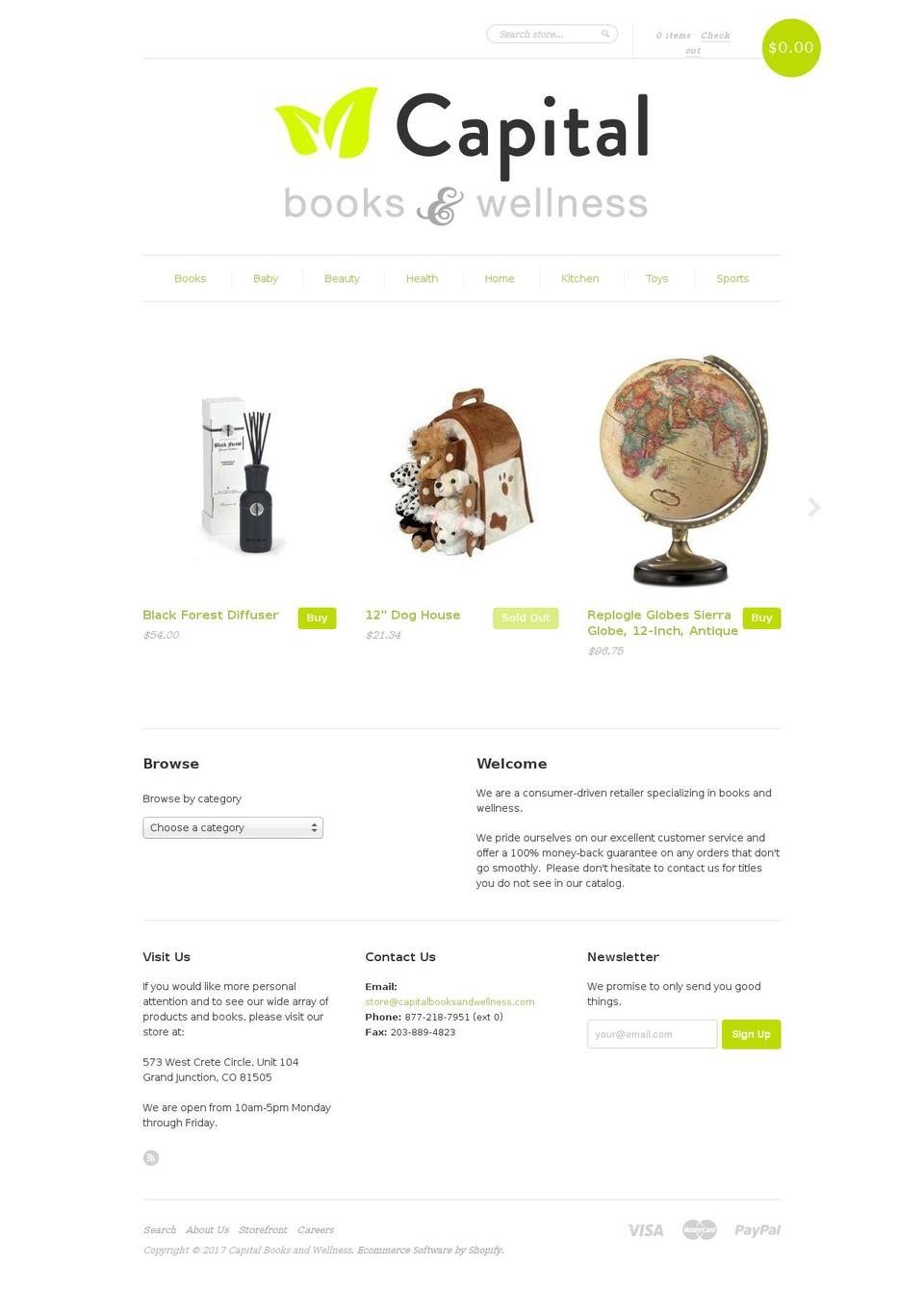 capitalbooksandwellness.com shopify website screenshot