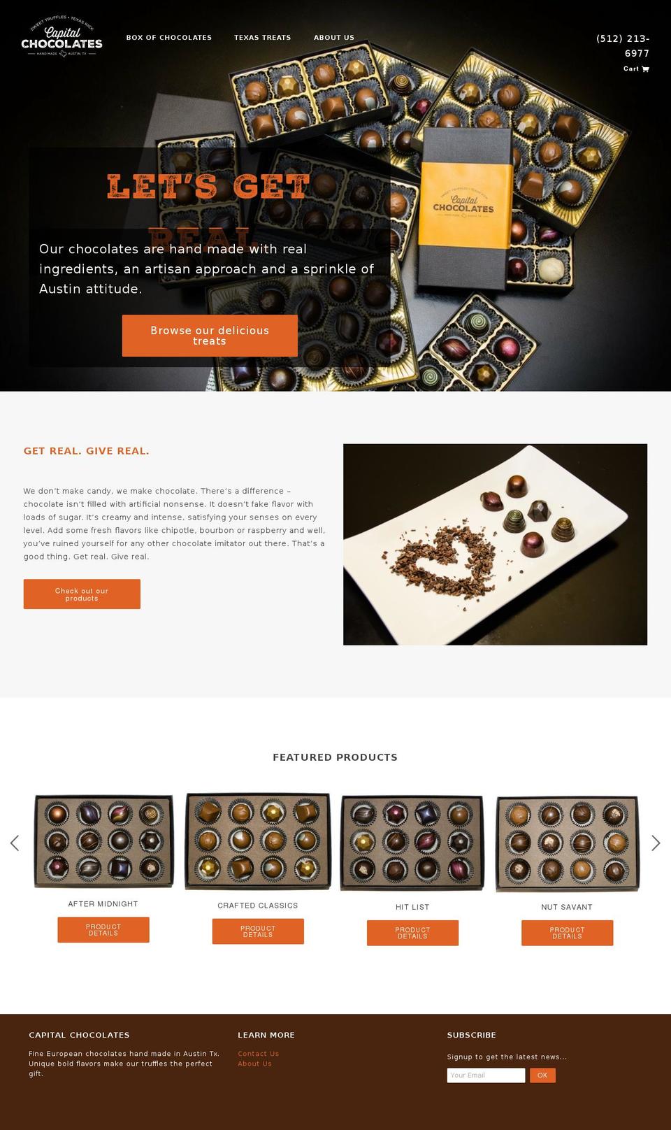 capitalchocolates.com shopify website screenshot