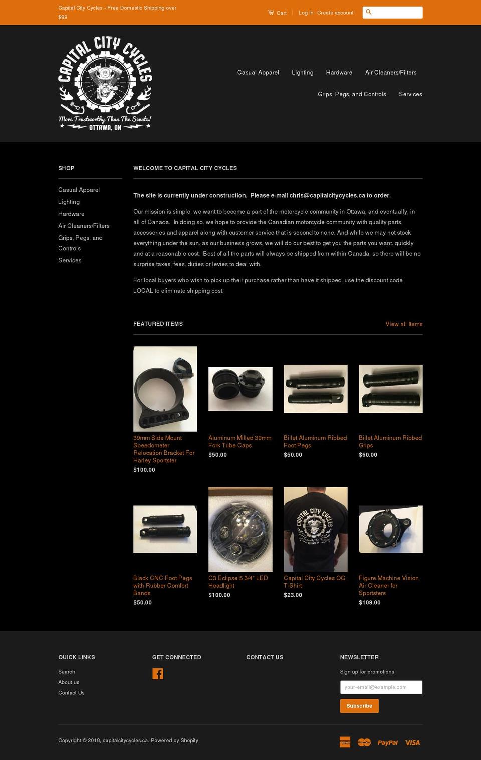 capitalcitycycles.ca shopify website screenshot