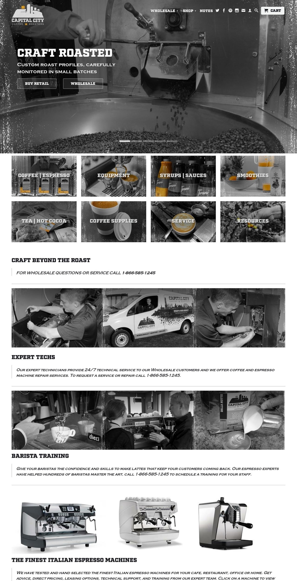 capitalcityroasters.com shopify website screenshot