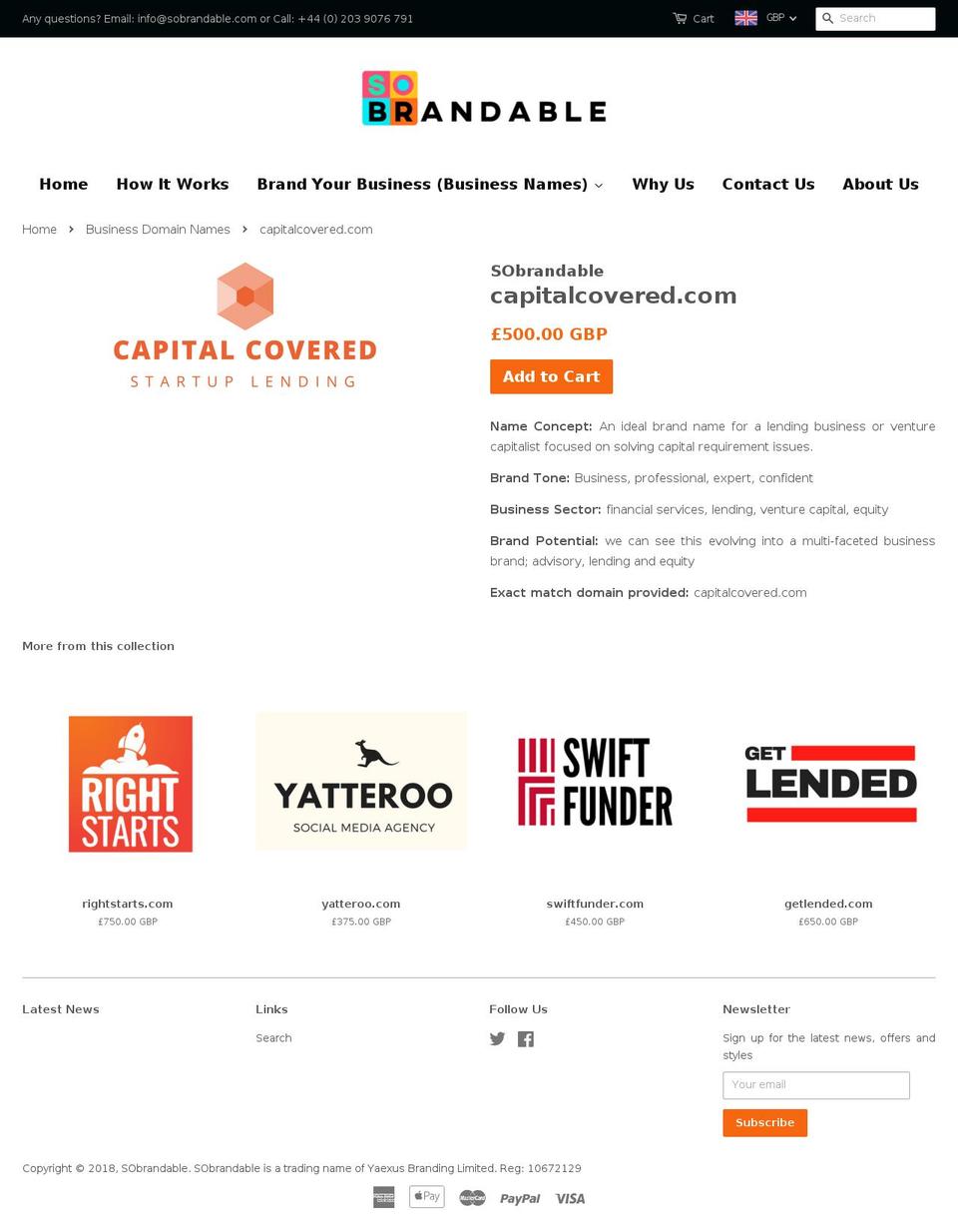 capitalcovered.com — Shopify storefront screenshot