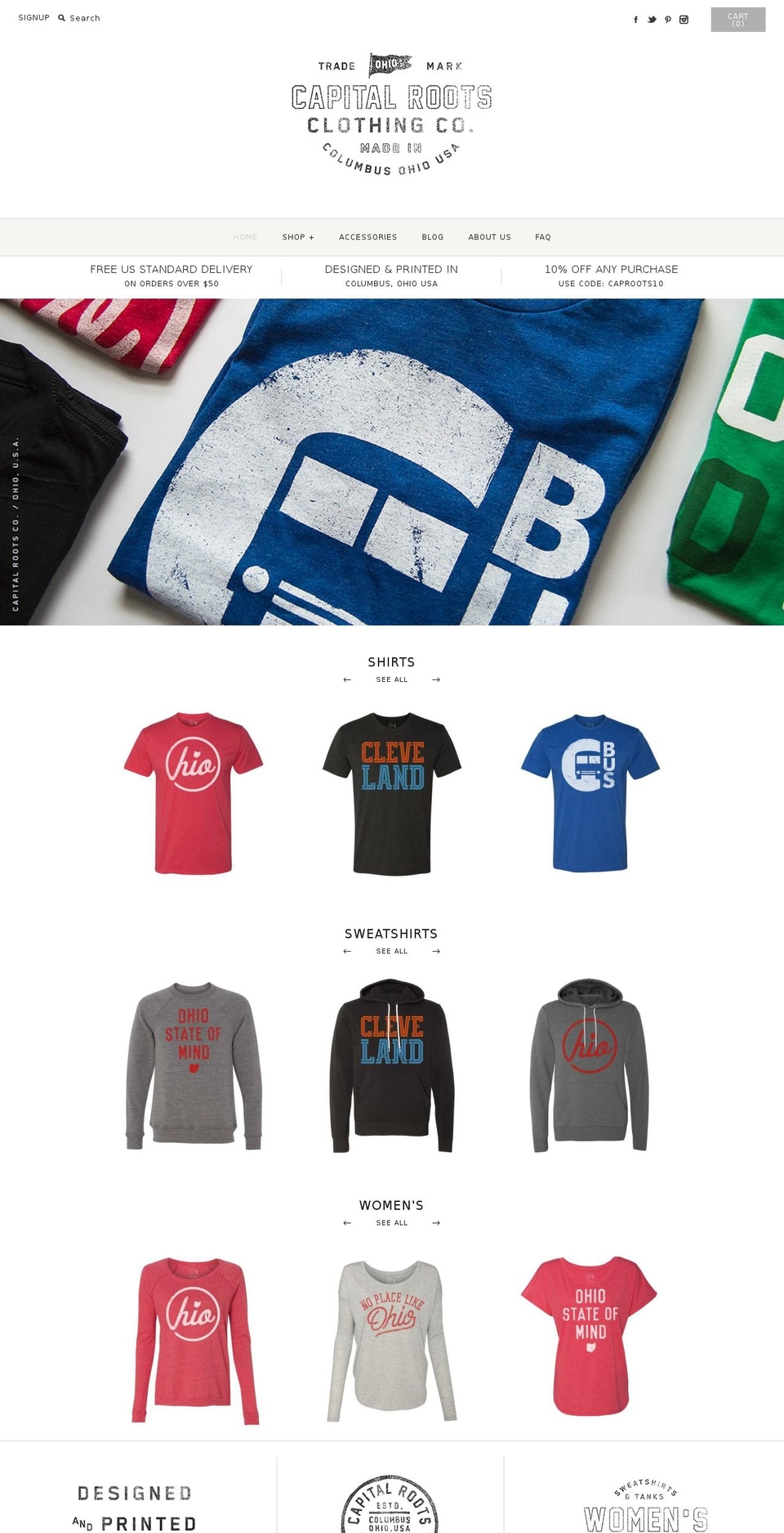 capitalrootsclothing.com shopify website screenshot