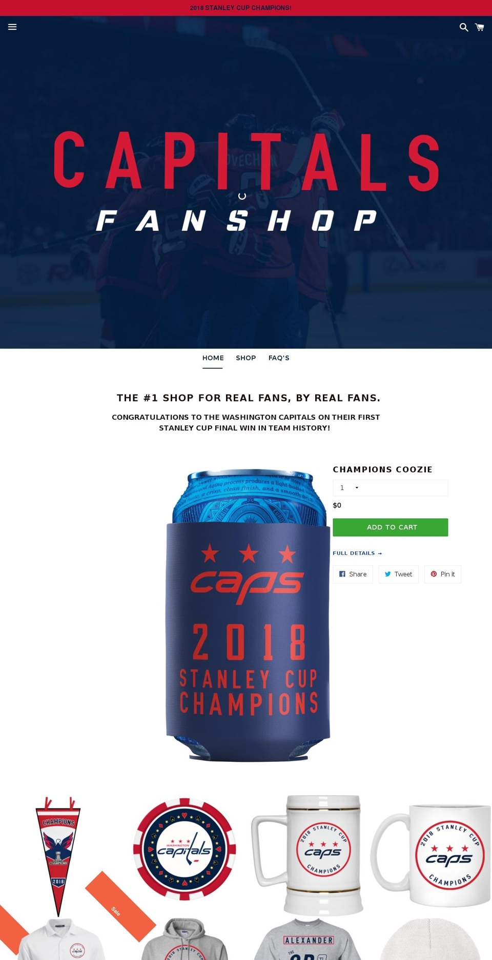 capitalsfanshop.com — Shopify storefront screenshot