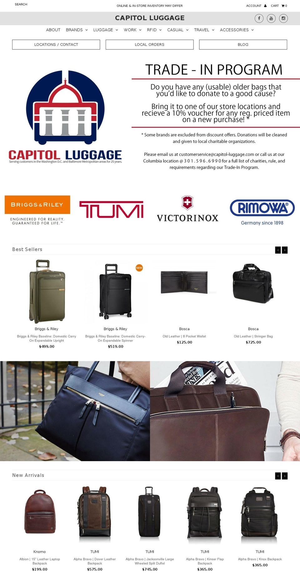 capitol-luggage.com shopify website screenshot