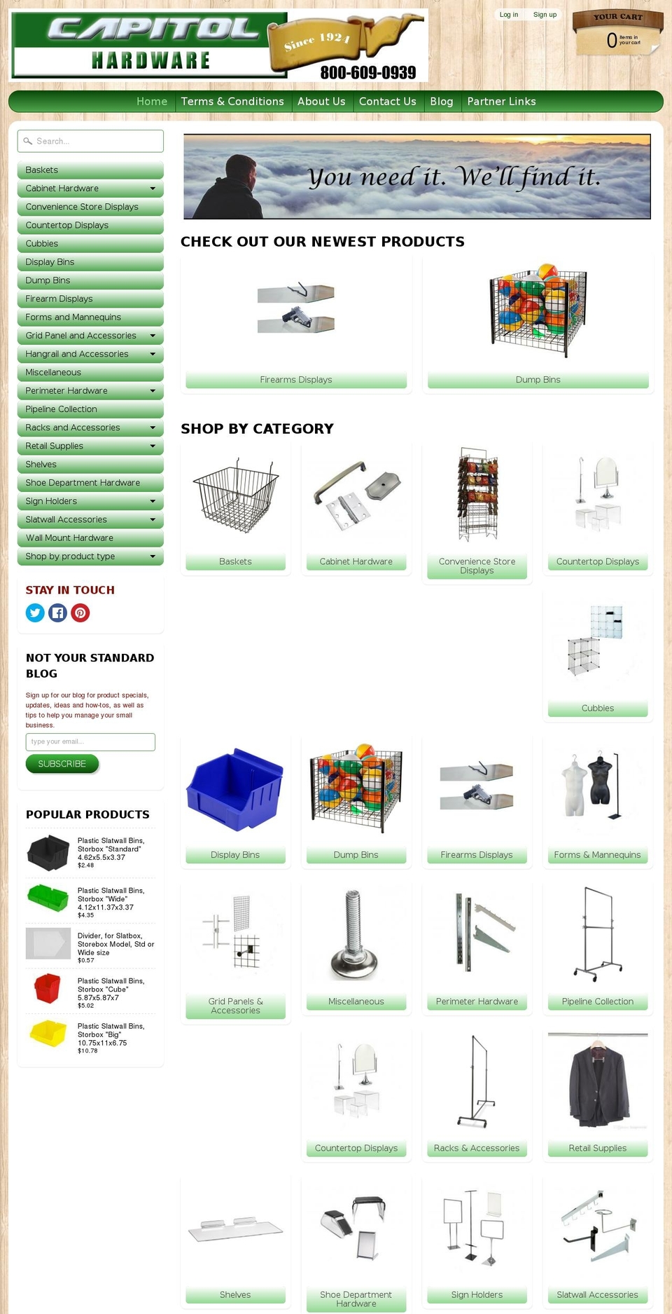 capitolhardwarellc.com — Shopify storefront screenshot