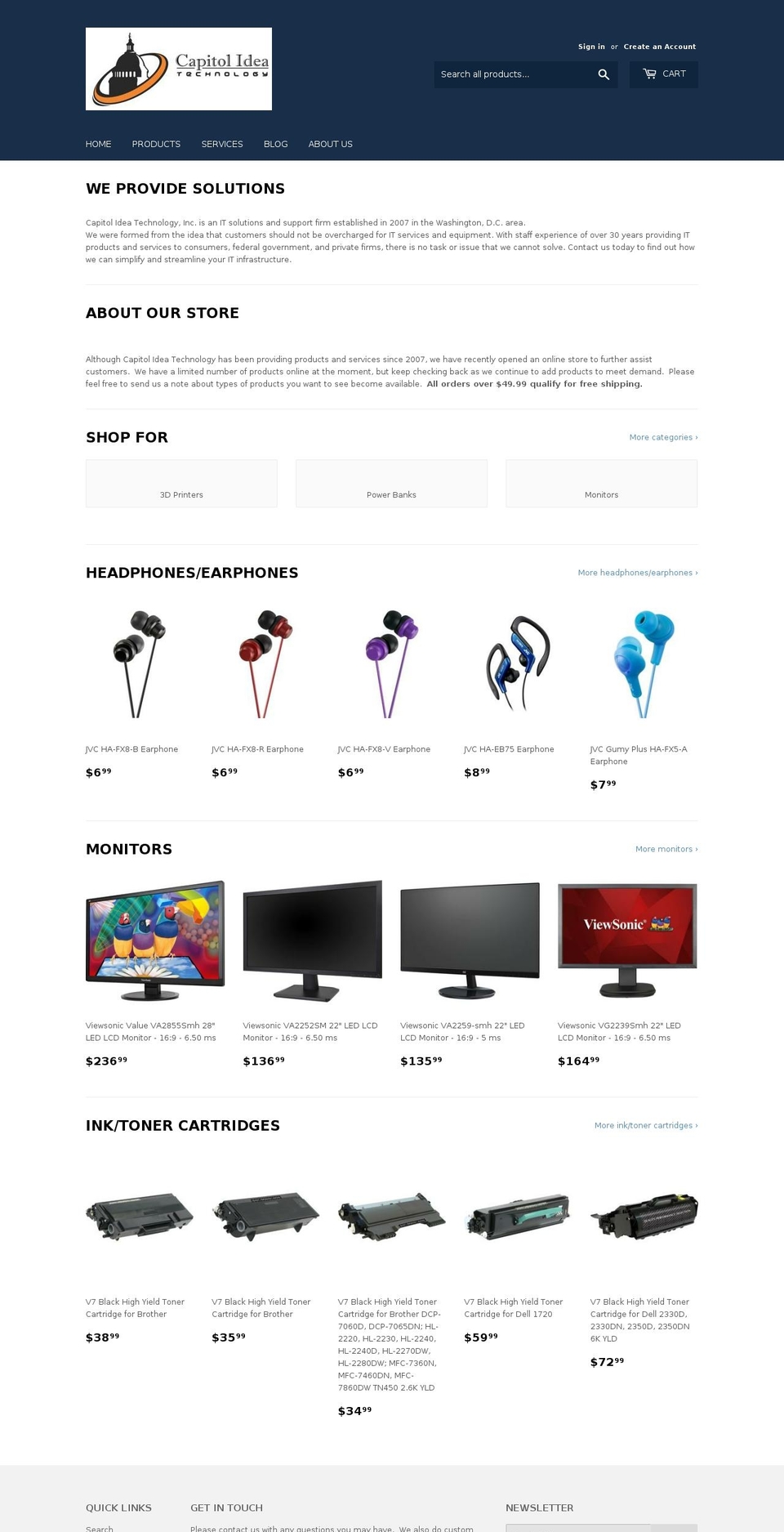 capitolideatechnology.org shopify website screenshot