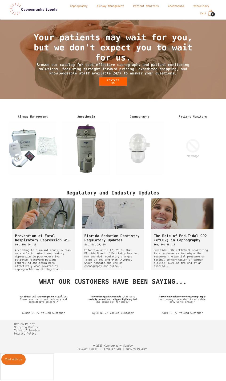 capnographysupply.com shopify website screenshot