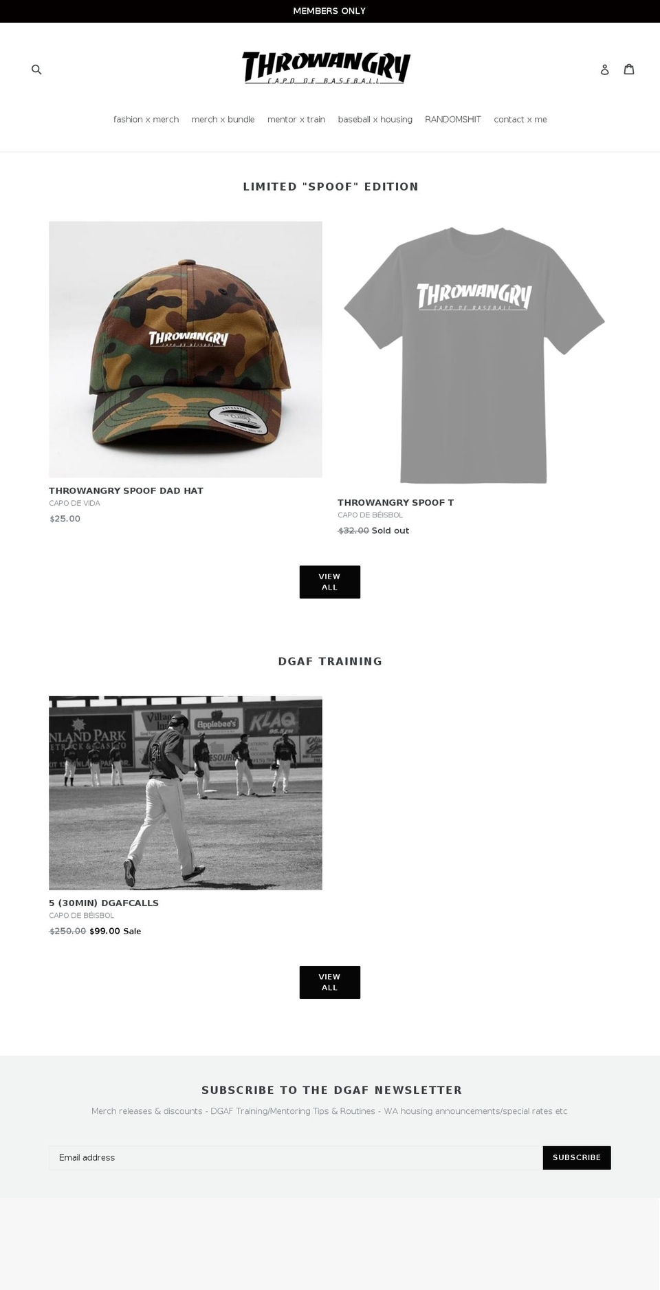 capodebeisbol.com — Shopify storefront screenshot