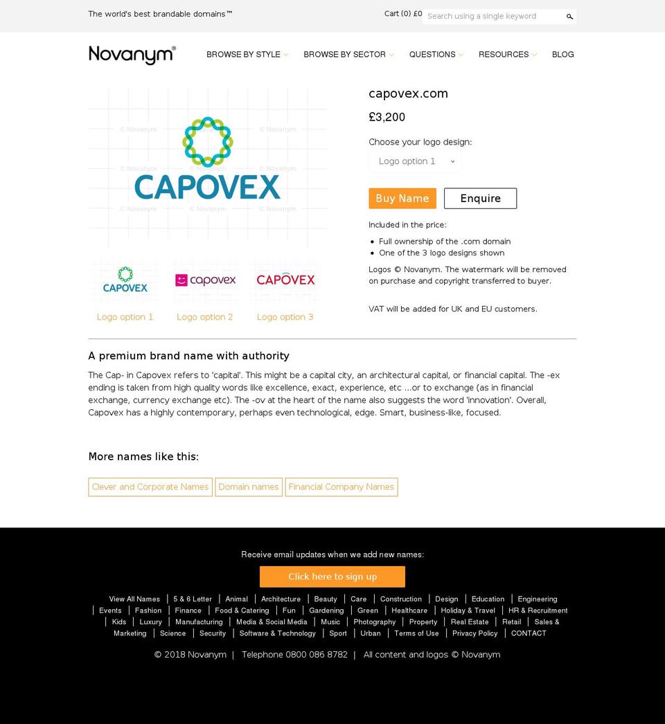 capovex.com shopify website screenshot