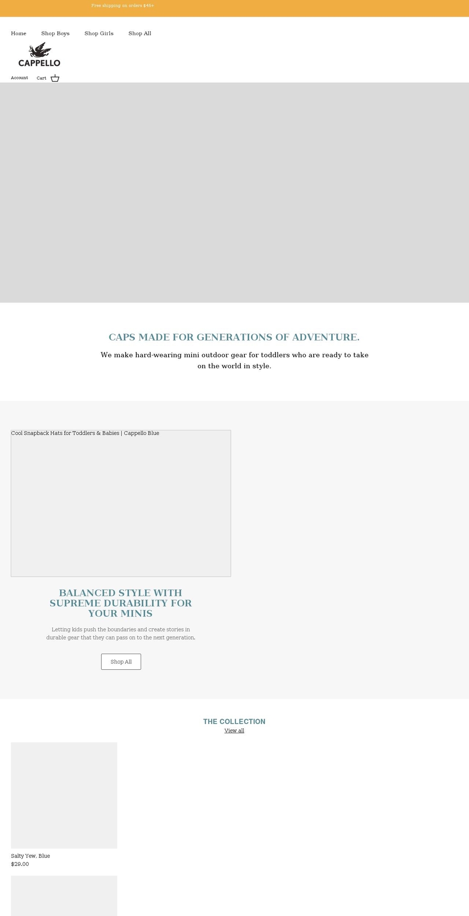 cappelloblue.com shopify website screenshot