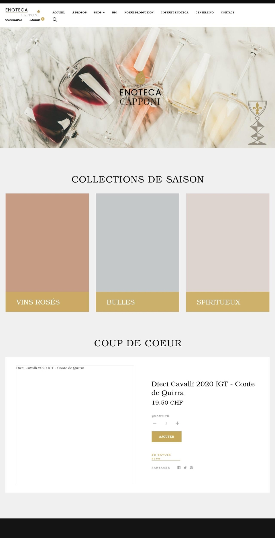 capponi.ch shopify website screenshot