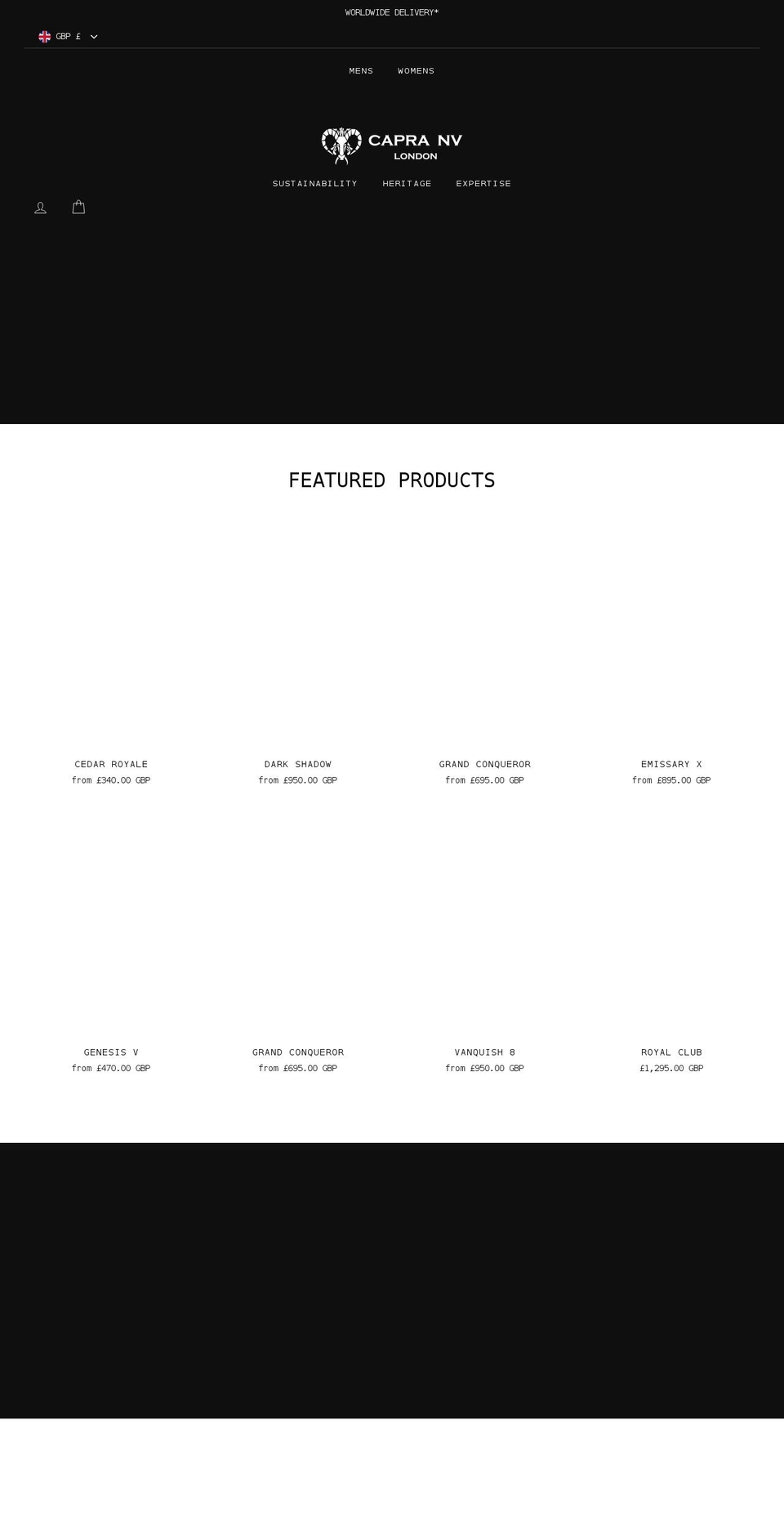 capranv.com shopify website screenshot