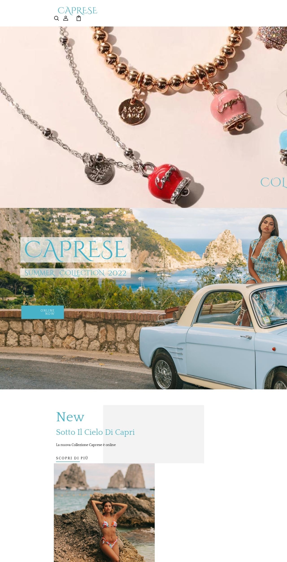 caprese.shop shopify website screenshot