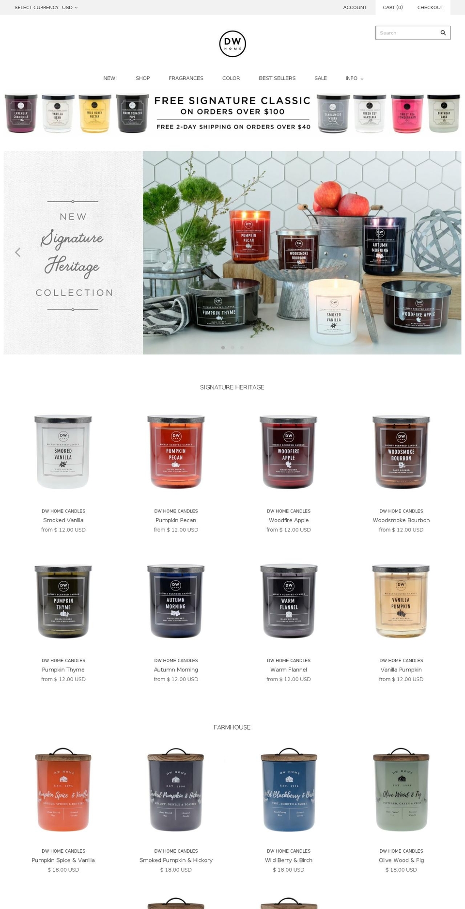 capricandle.com — Shopify storefront screenshot