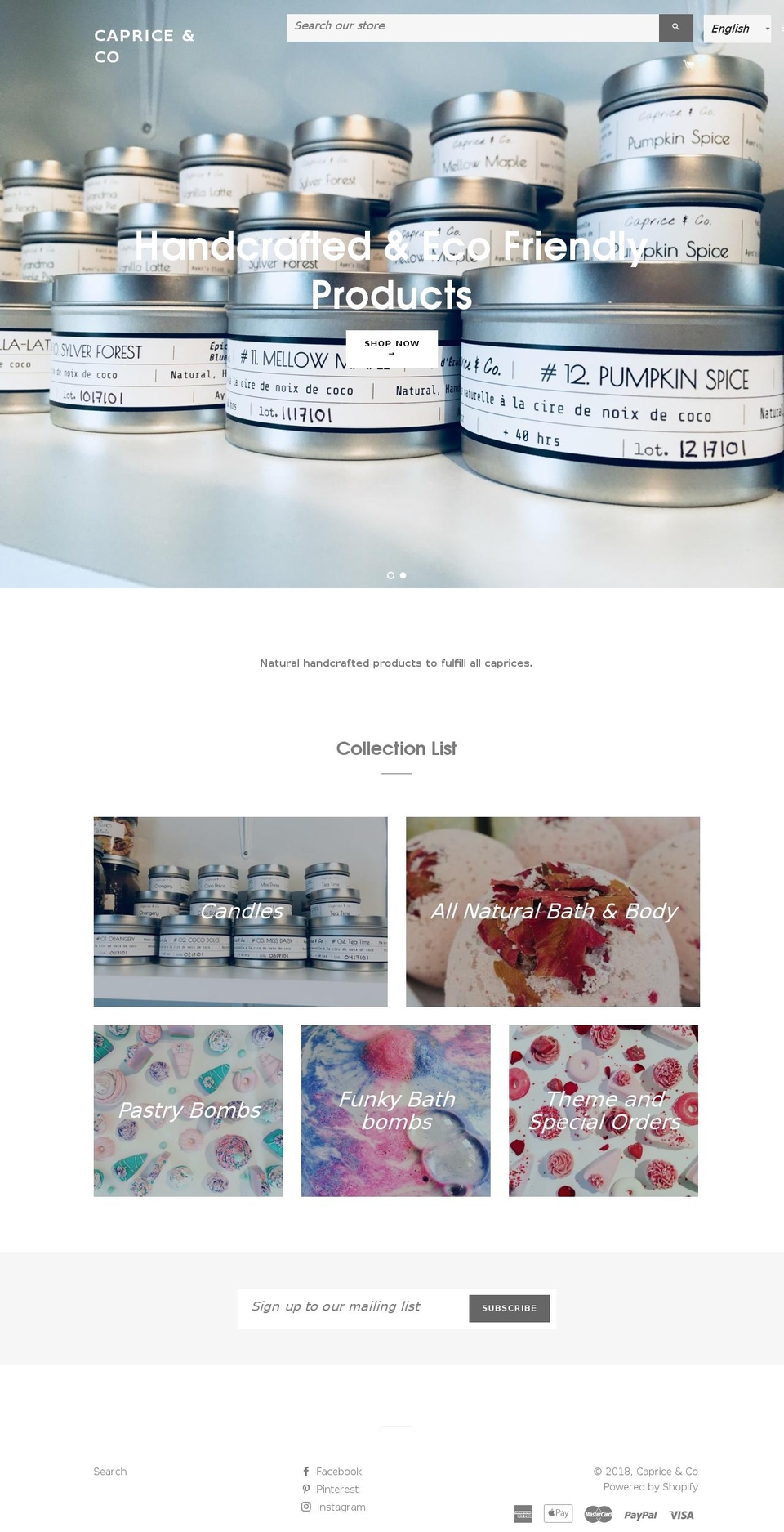 caprice-co.com — Shopify storefront screenshot