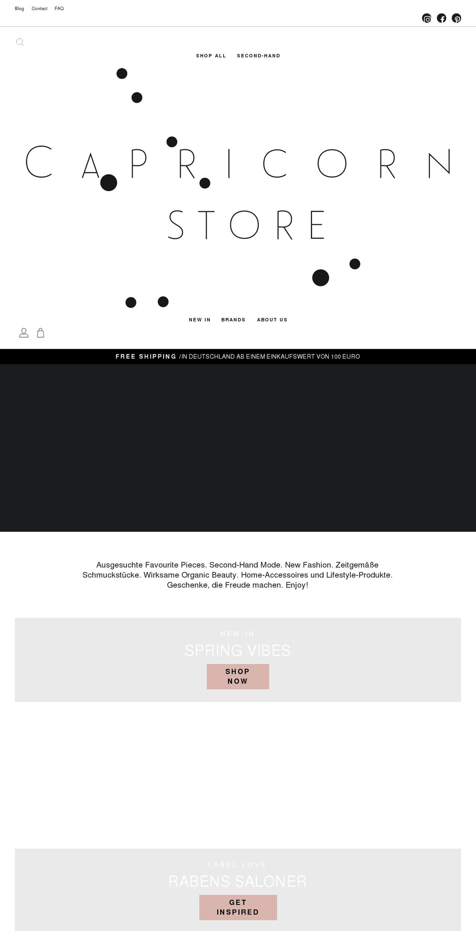 capricorn-store.com shopify website screenshot