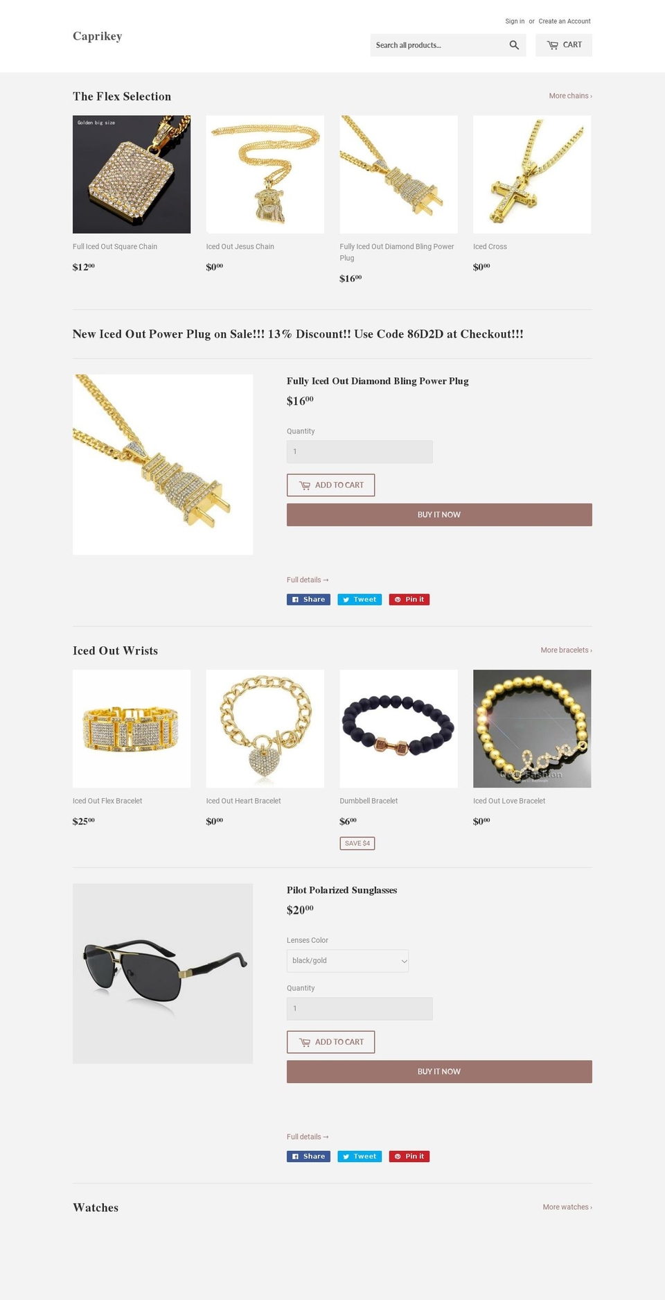 caprikey.com — Shopify storefront screenshot