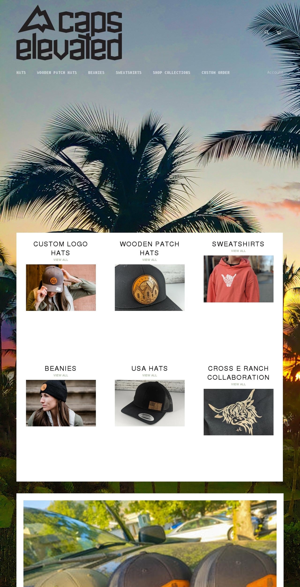 capselevated.com shopify website screenshot