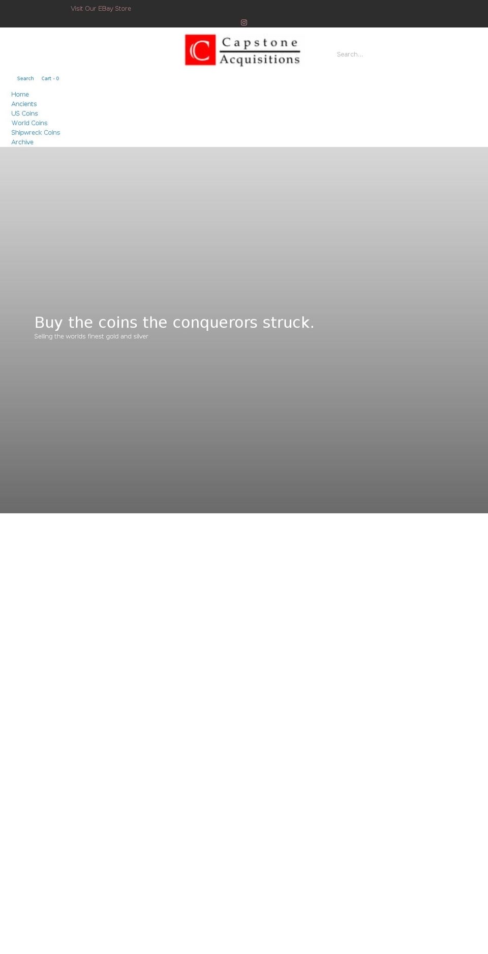 capstonecoins.com shopify website screenshot
