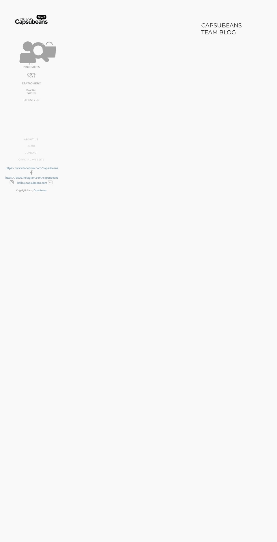 capsubeans.myshopify.com — Shopify storefront screenshot