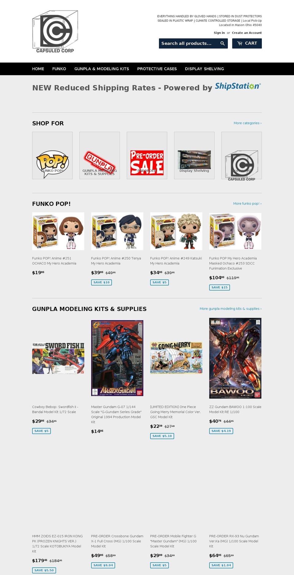 capsuledcorp.com shopify website screenshot