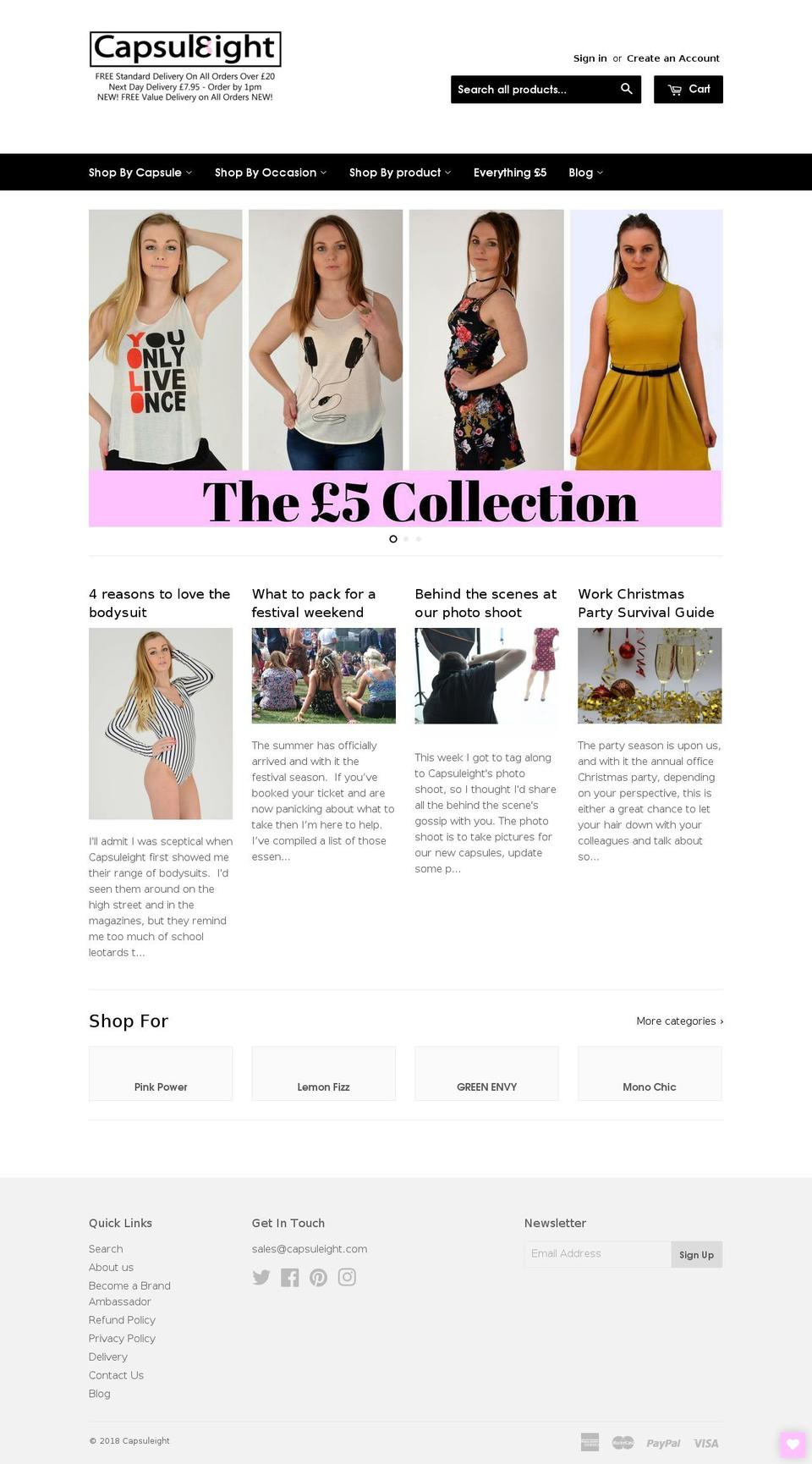 capsuleight.com — Shopify storefront screenshot