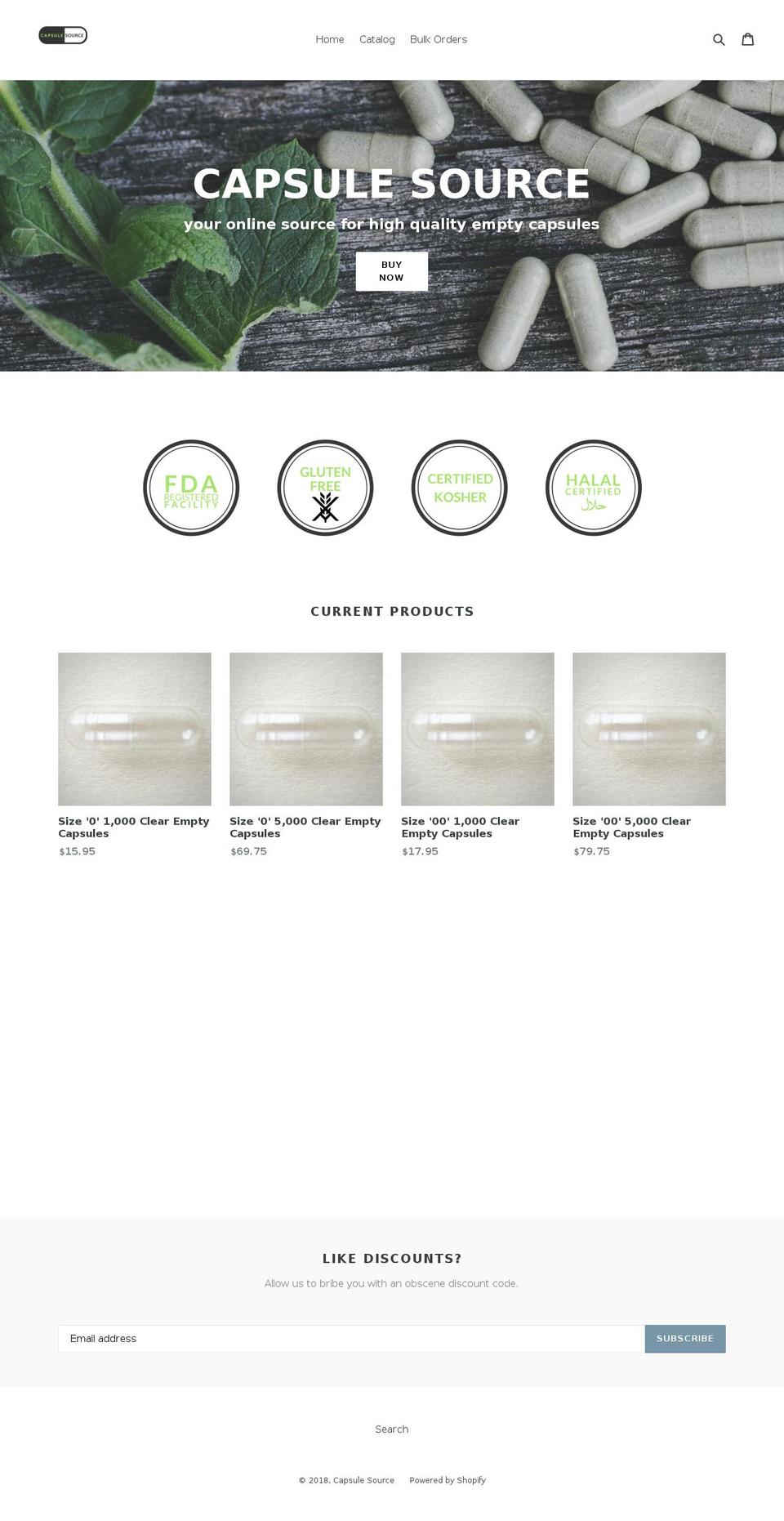 capsulesource.com — Shopify storefront screenshot