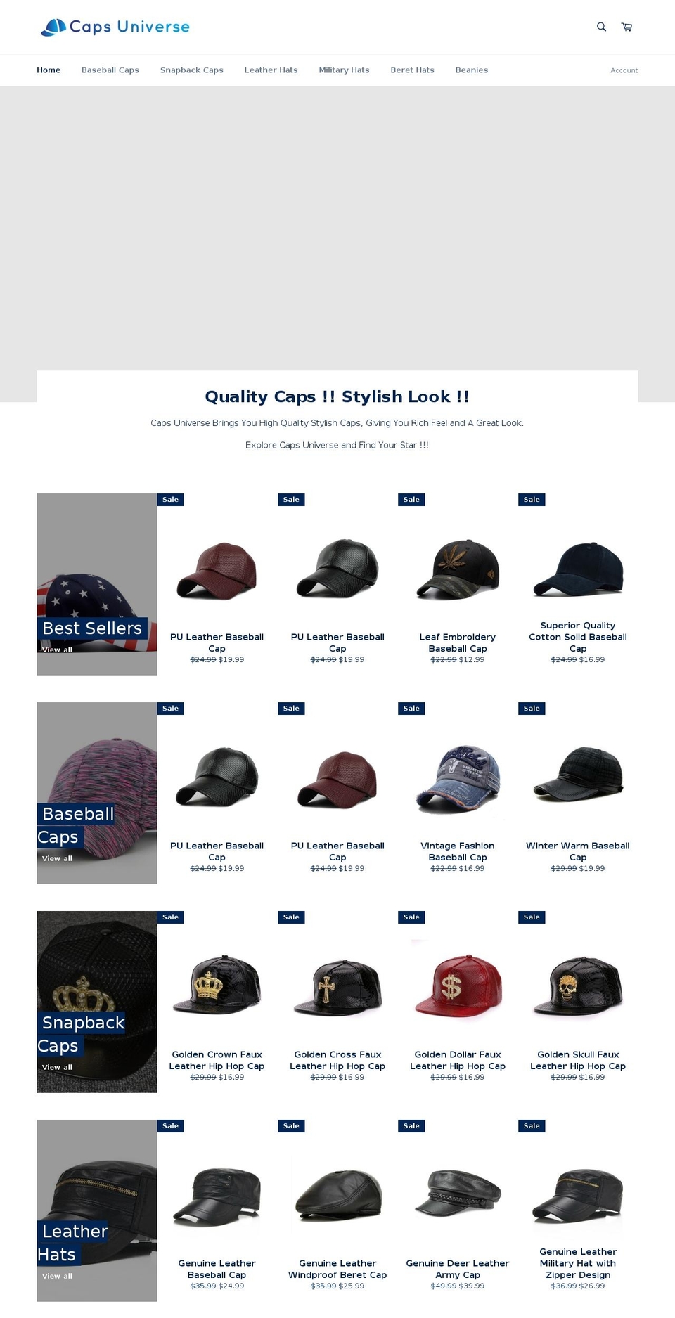 capsuniverse.com — Shopify storefront screenshot