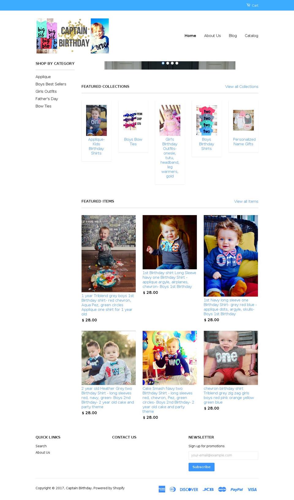 captainbirthday.com shopify website screenshot