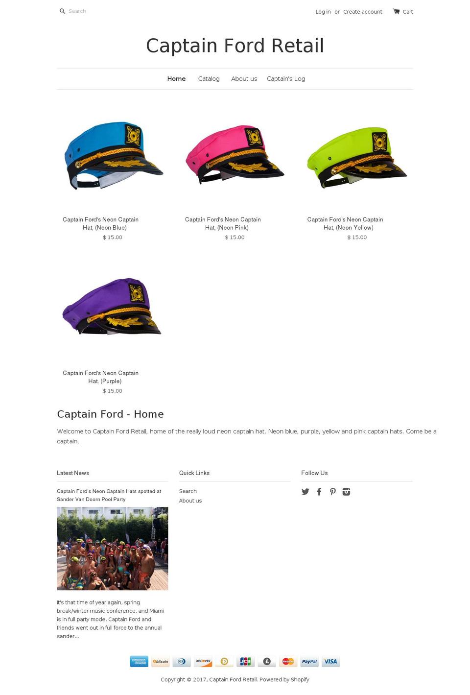captainfordretail.com shopify website screenshot