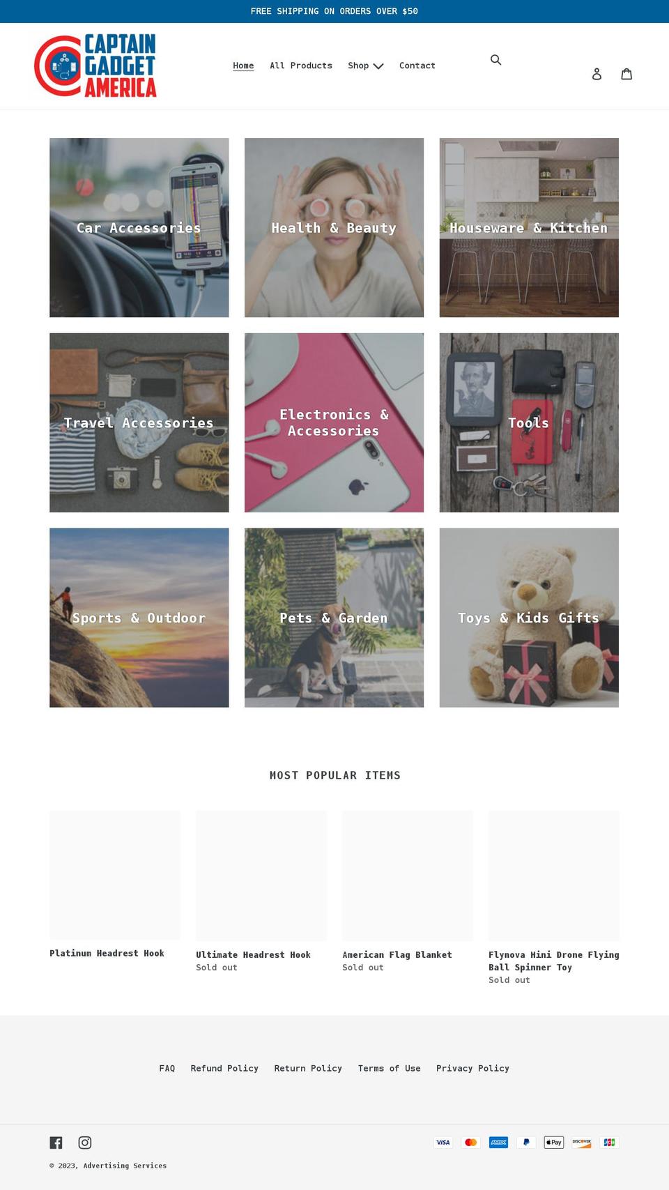 captaingadgetusa.com shopify website screenshot
