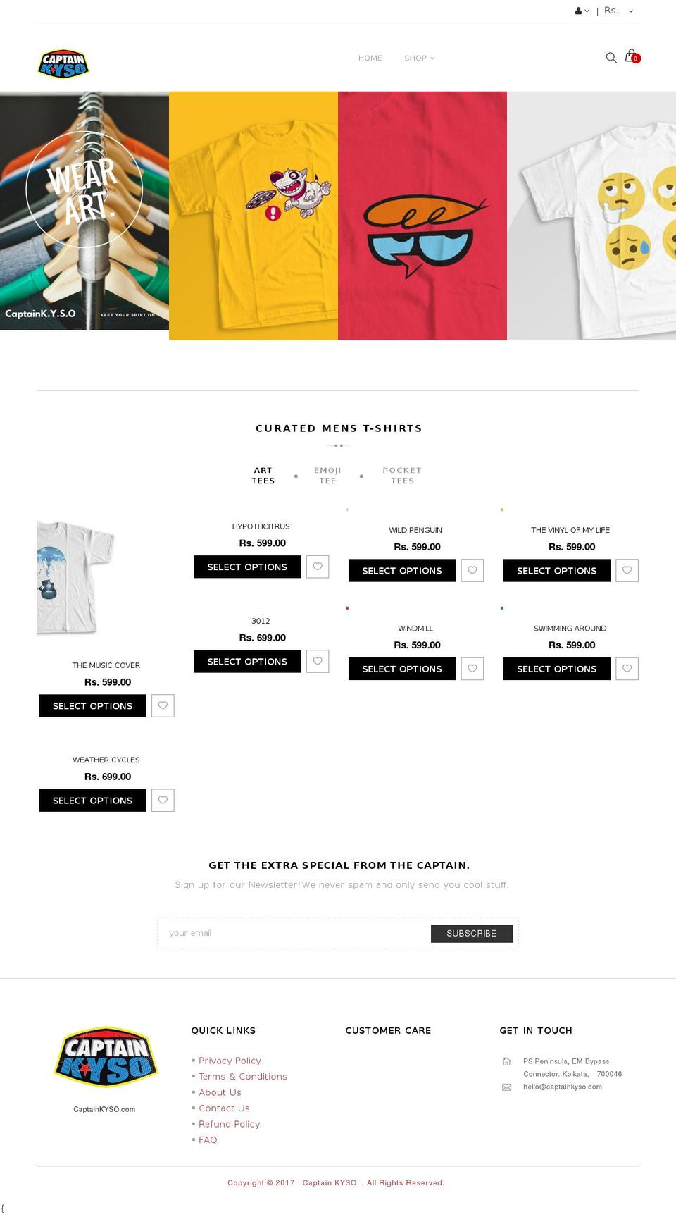 captainkyso.com shopify website screenshot