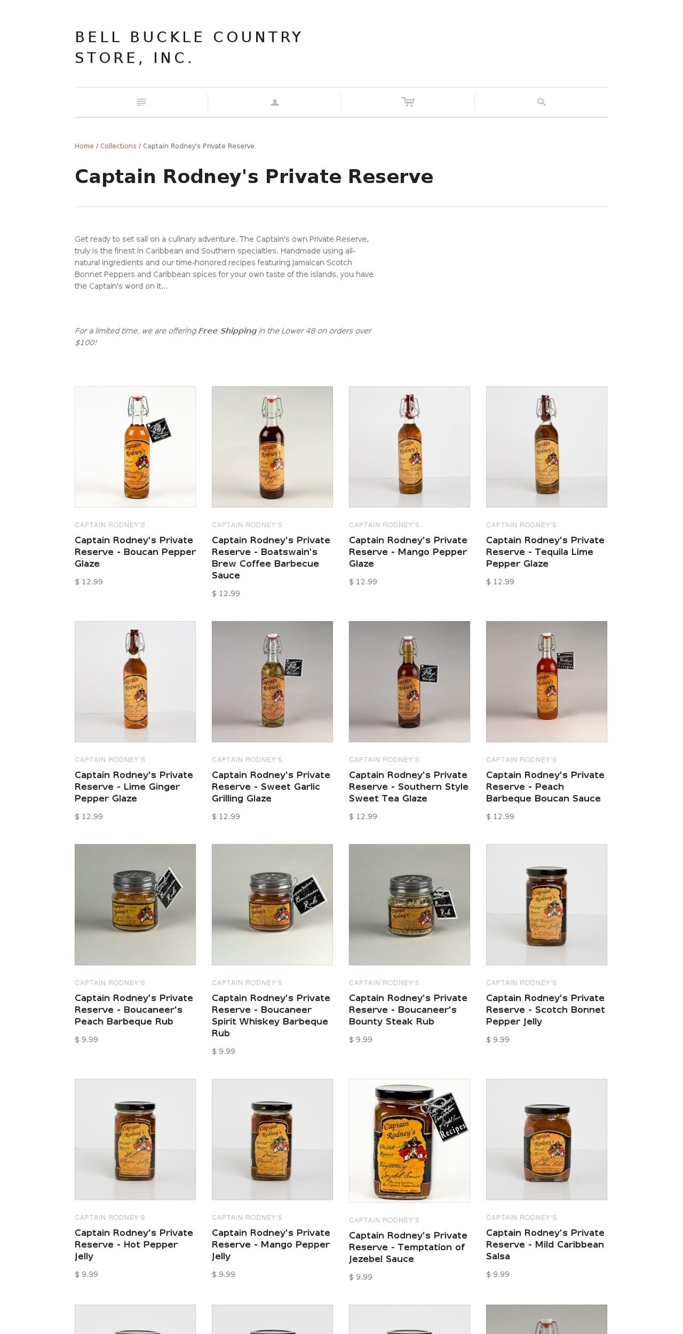 captainrodneys.com shopify website screenshot