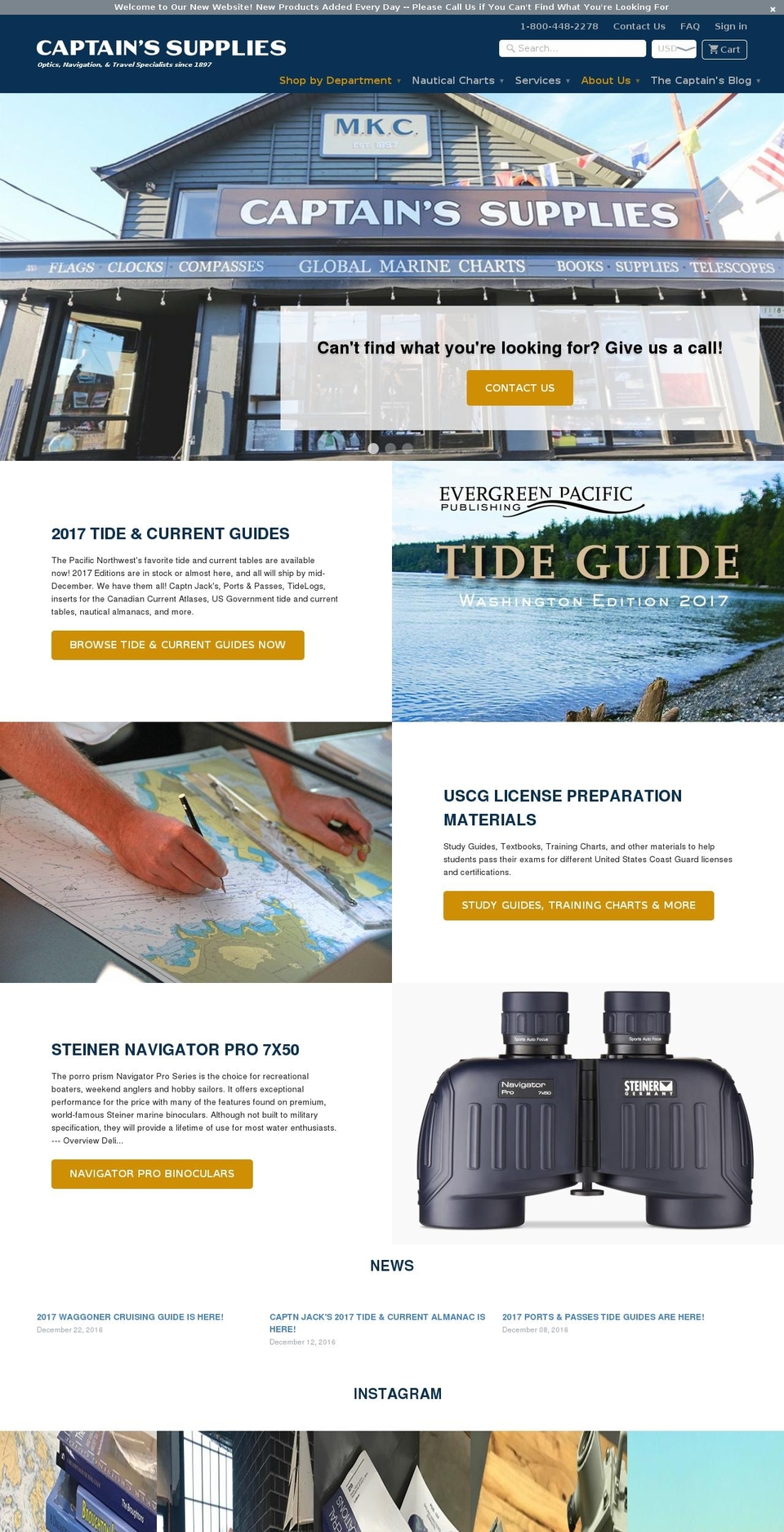 captainsnautical.com shopify website screenshot