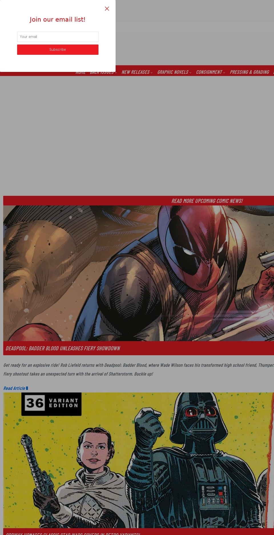 captcancomics.ca shopify website screenshot