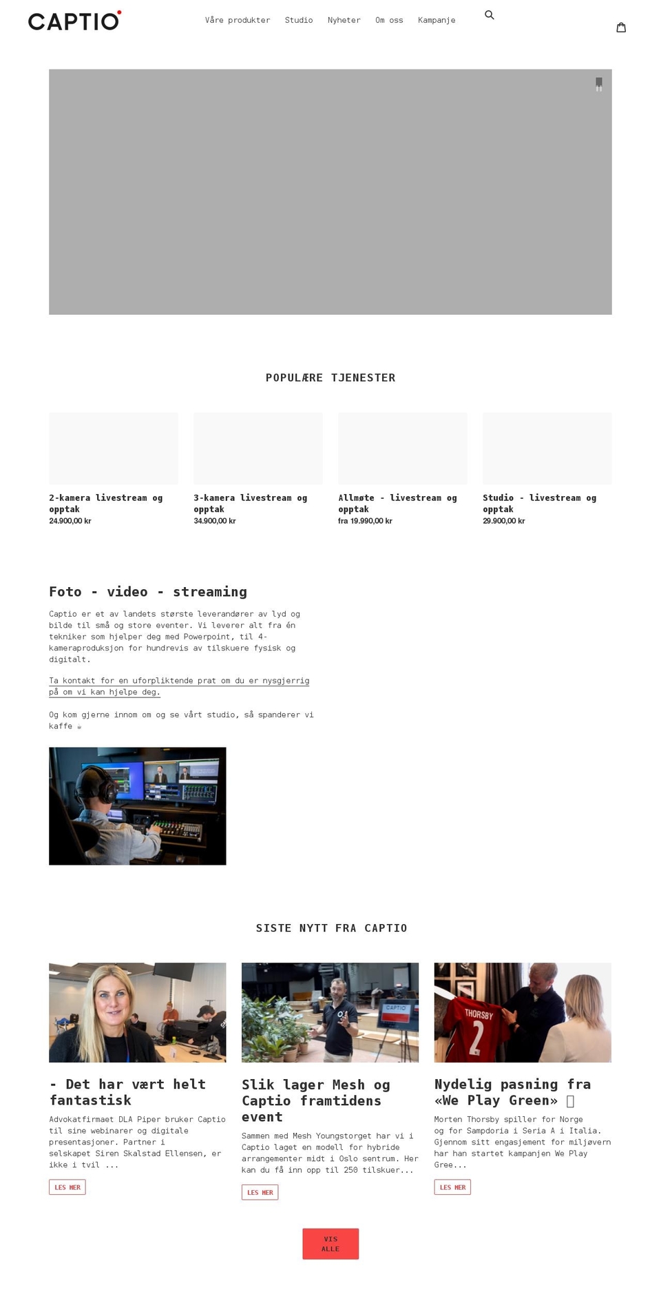 captio.no shopify website screenshot