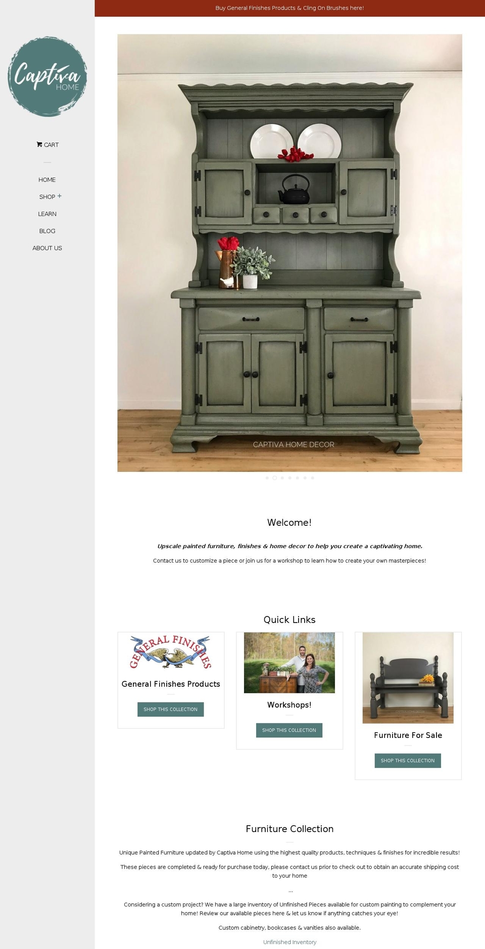 captivahomedecor.com — Shopify storefront screenshot