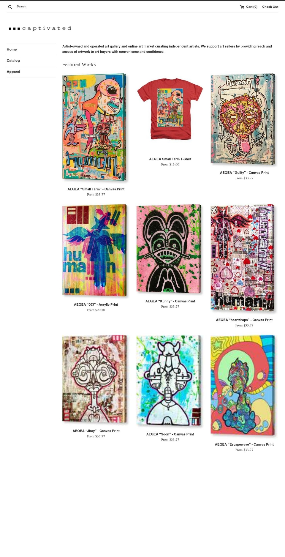 captivated.com shopify website screenshot