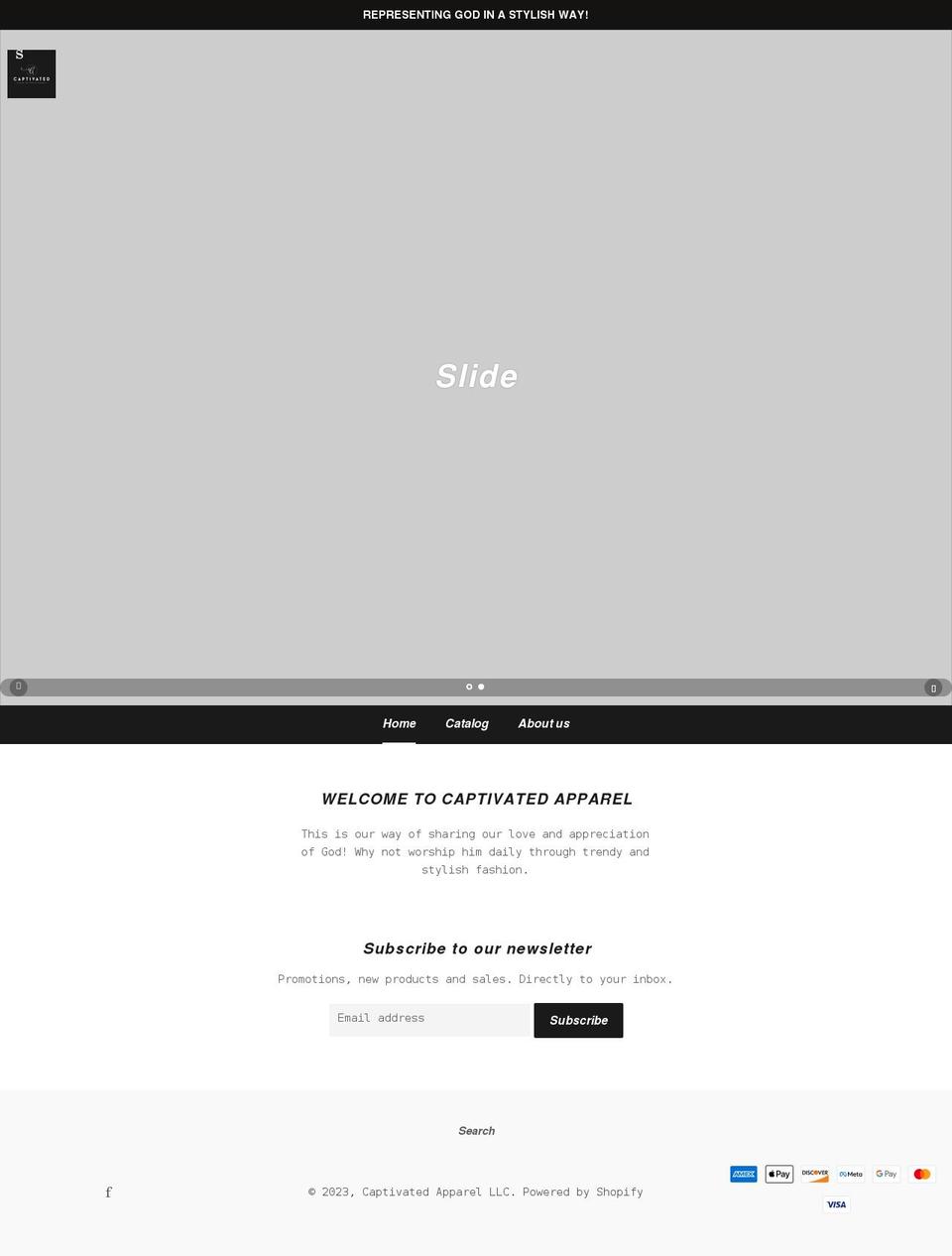 captivatedclothing.com shopify website screenshot