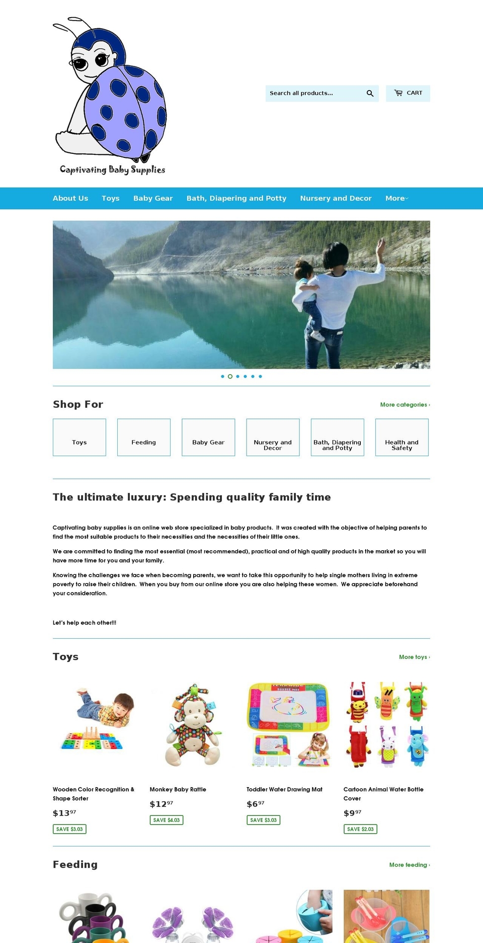 captivatingbabysupplies.com — Shopify storefront screenshot