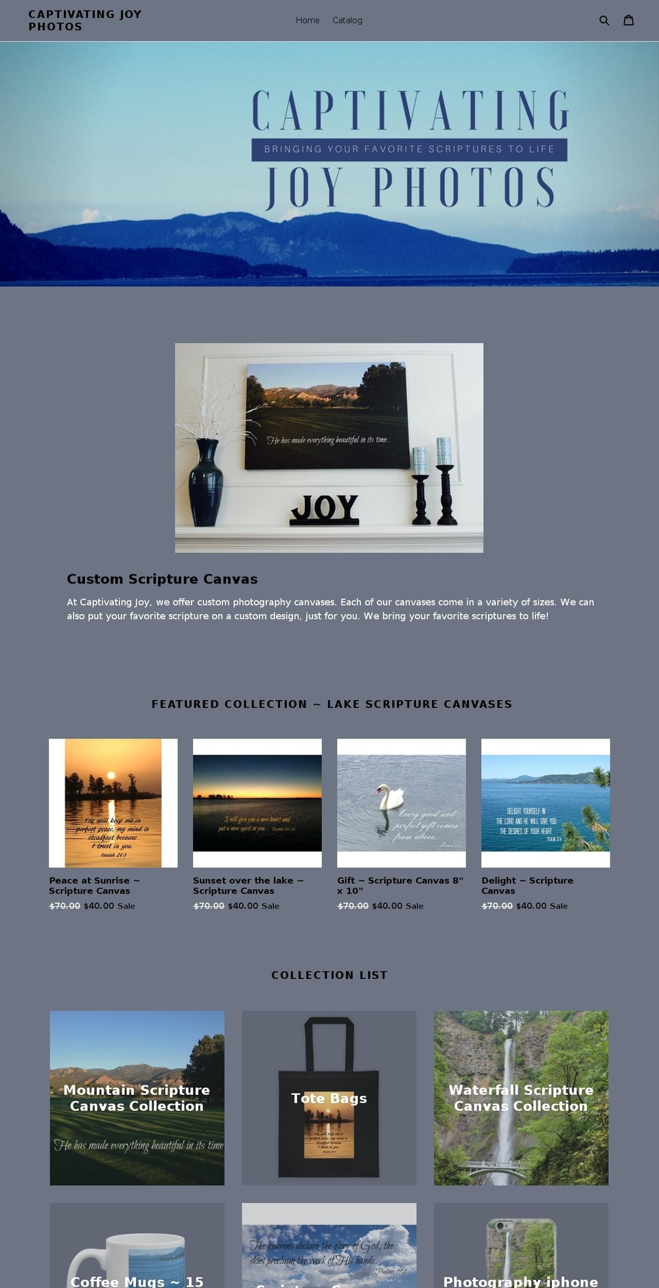 captivatingjoyphotos.com — Shopify storefront screenshot