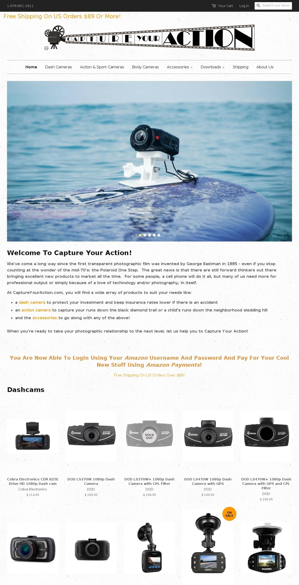captureyouraction.com shopify website screenshot