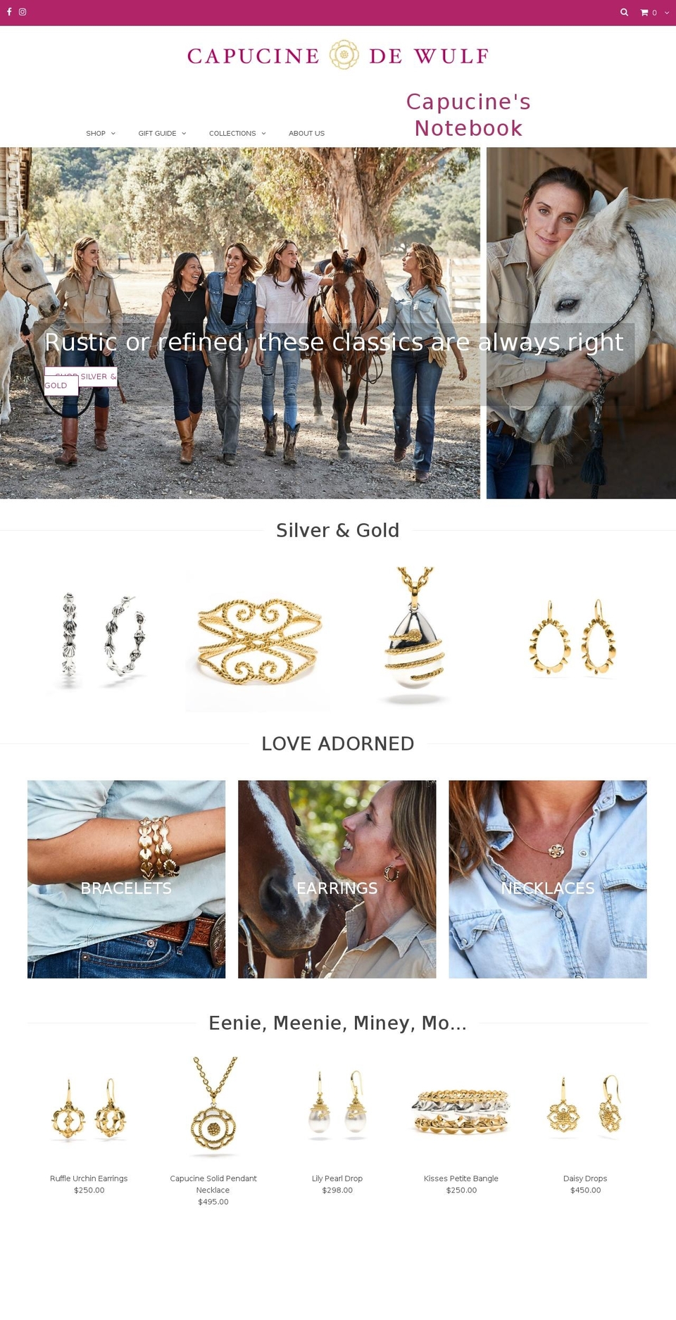 capucinedewulf.com shopify website screenshot