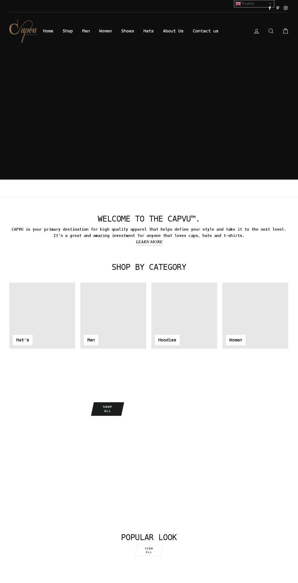 capvu.store shopify website screenshot