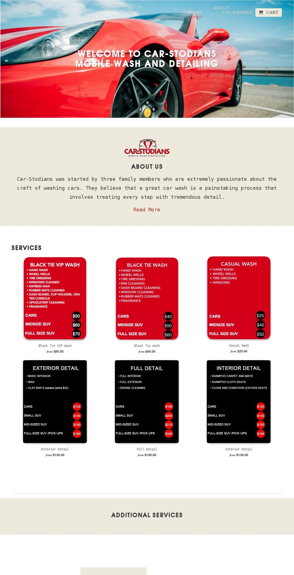 car-stodians.com — Shopify storefront screenshot