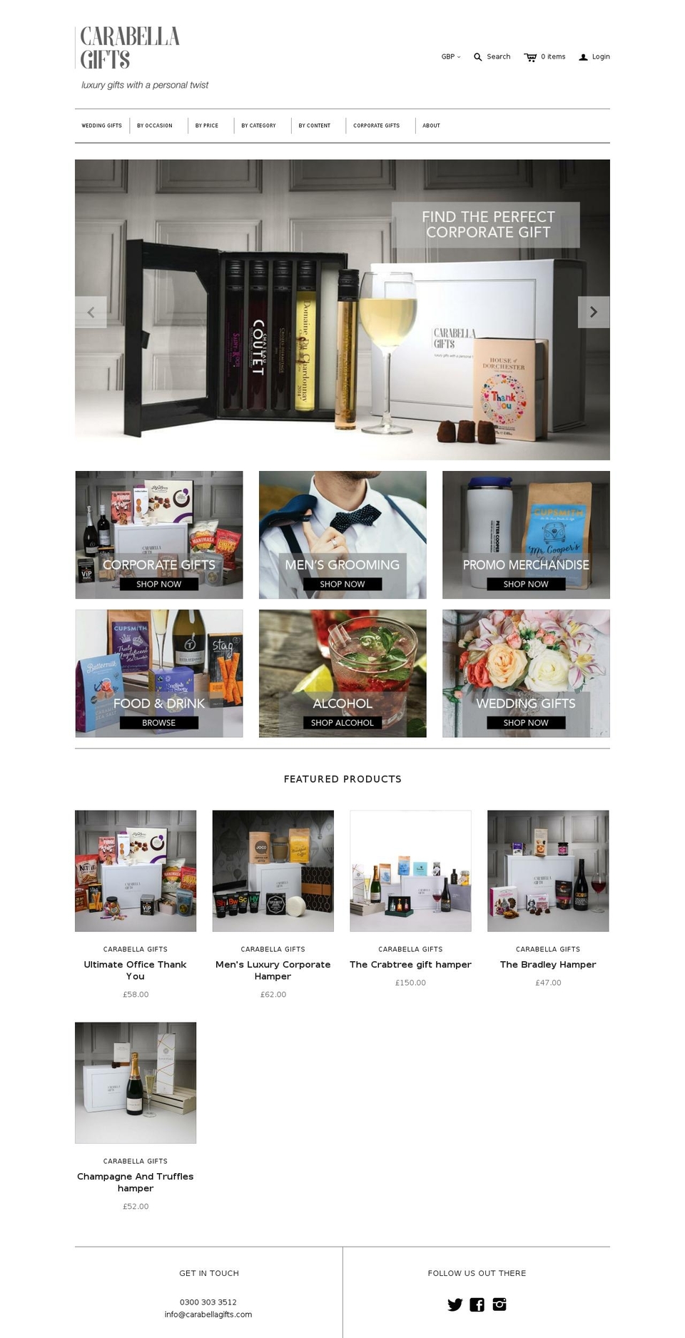 carabellagifts.com shopify website screenshot