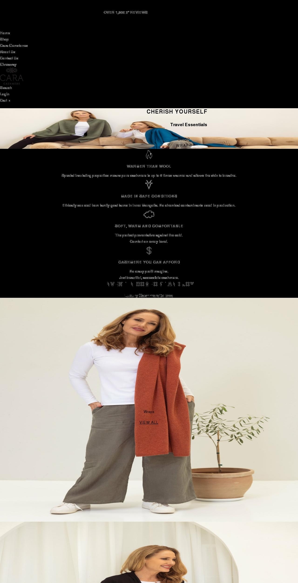 caracashmere.com.au shopify website screenshot