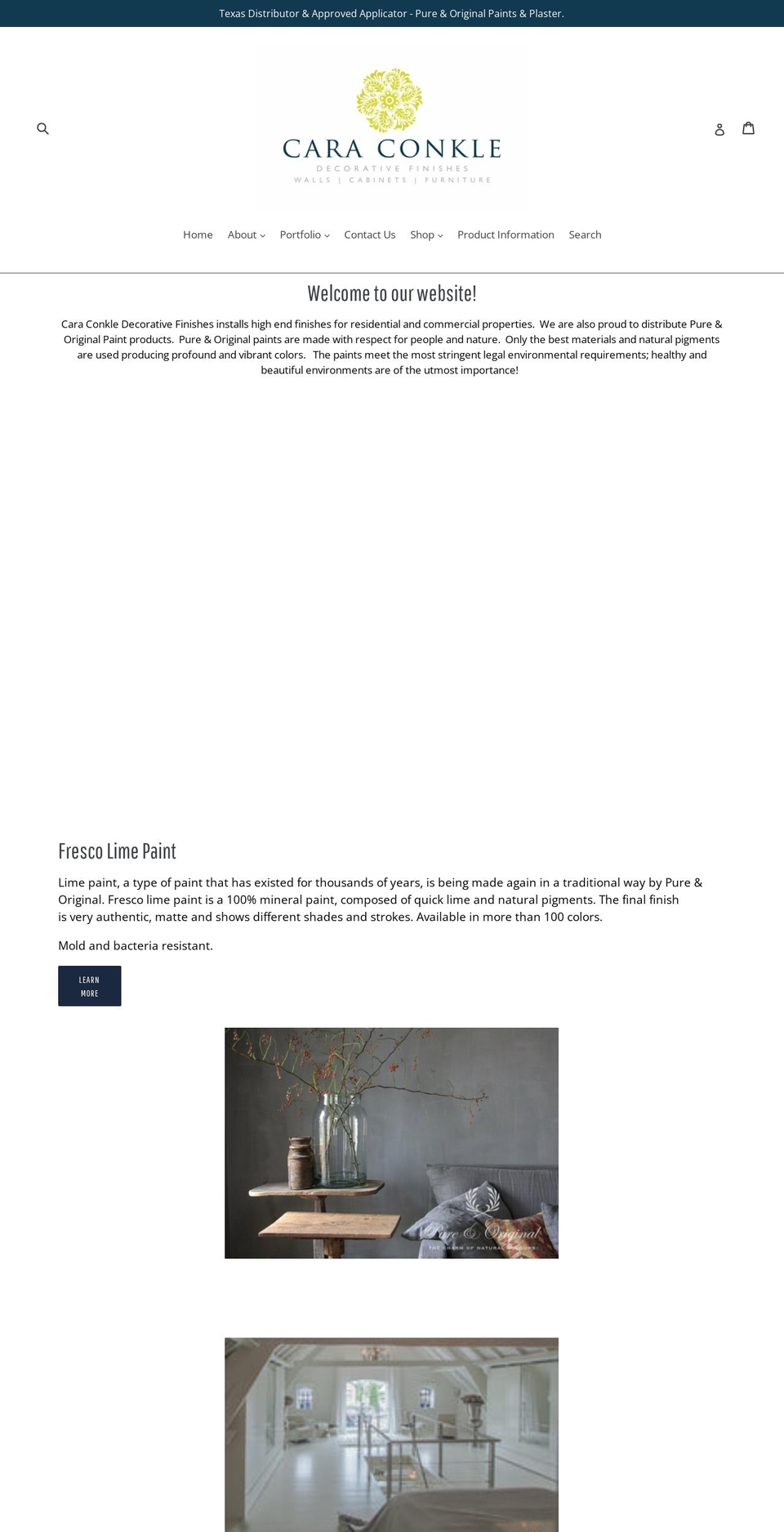 caraconkledecorativefinishes.myshopify.com shopify website screenshot